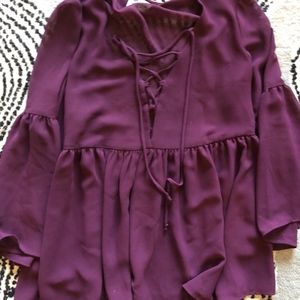 Show Me Your Mumu Maroon Poet Top